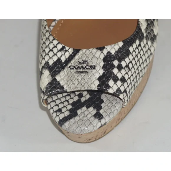 Coach Snakeskin Wedges with Cork Heel - Picture 3 of 6